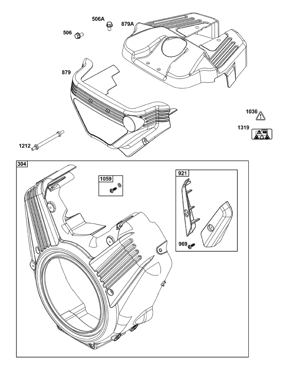 Blower Housing Group Diagram and Parts List for 61A277-0101-J1 400000 - 699999 Briggs and Stratton Engine